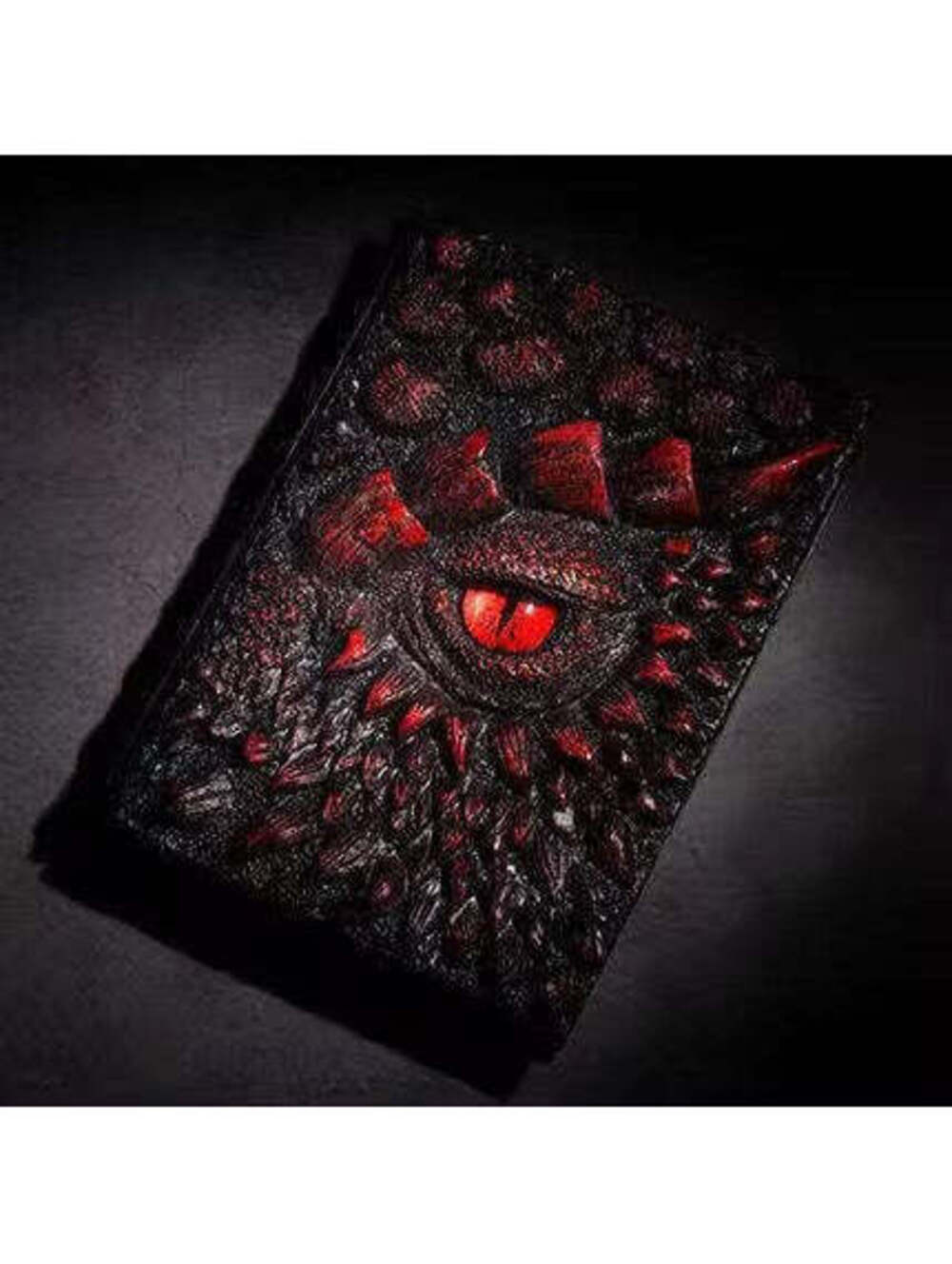 3D Dragon Eye Resin Journal Red Gothic Embossed Notebook & Fantasy RPG Spellbook